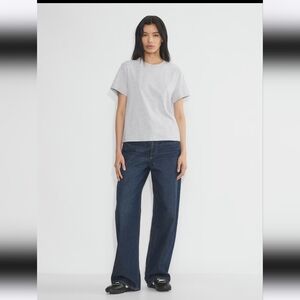 Aritzia TNA soft feels key relaxed gray Heather tee xl t-shirt